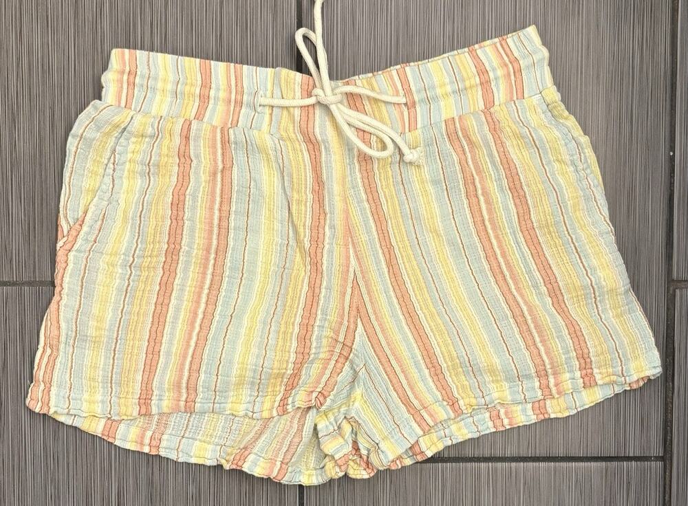 Billabong Day Tripper Stripe Cotton Shorts Size Medium Striped Cotton Gauze